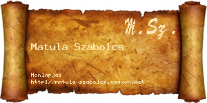 Matula Szabolcs névjegykártya