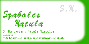 szabolcs matula business card